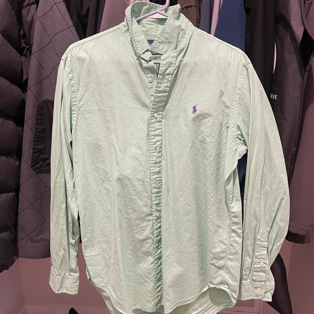 Ralph Lauren Men's Mint Green Button Down Shirt